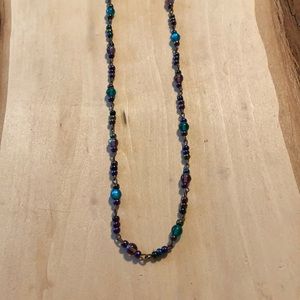 Peacock colored necklace